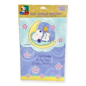 NOS Baby Snoopy Baby Shower Keepsake Guest & Gift Record Hallmark Party Express